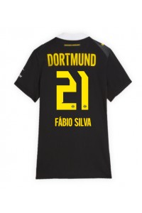 Borussia Dortmund Fabio Silva #21 Jalkapallovaatteet Naisten Vieraspaita 2026-27 Lyhythihainen